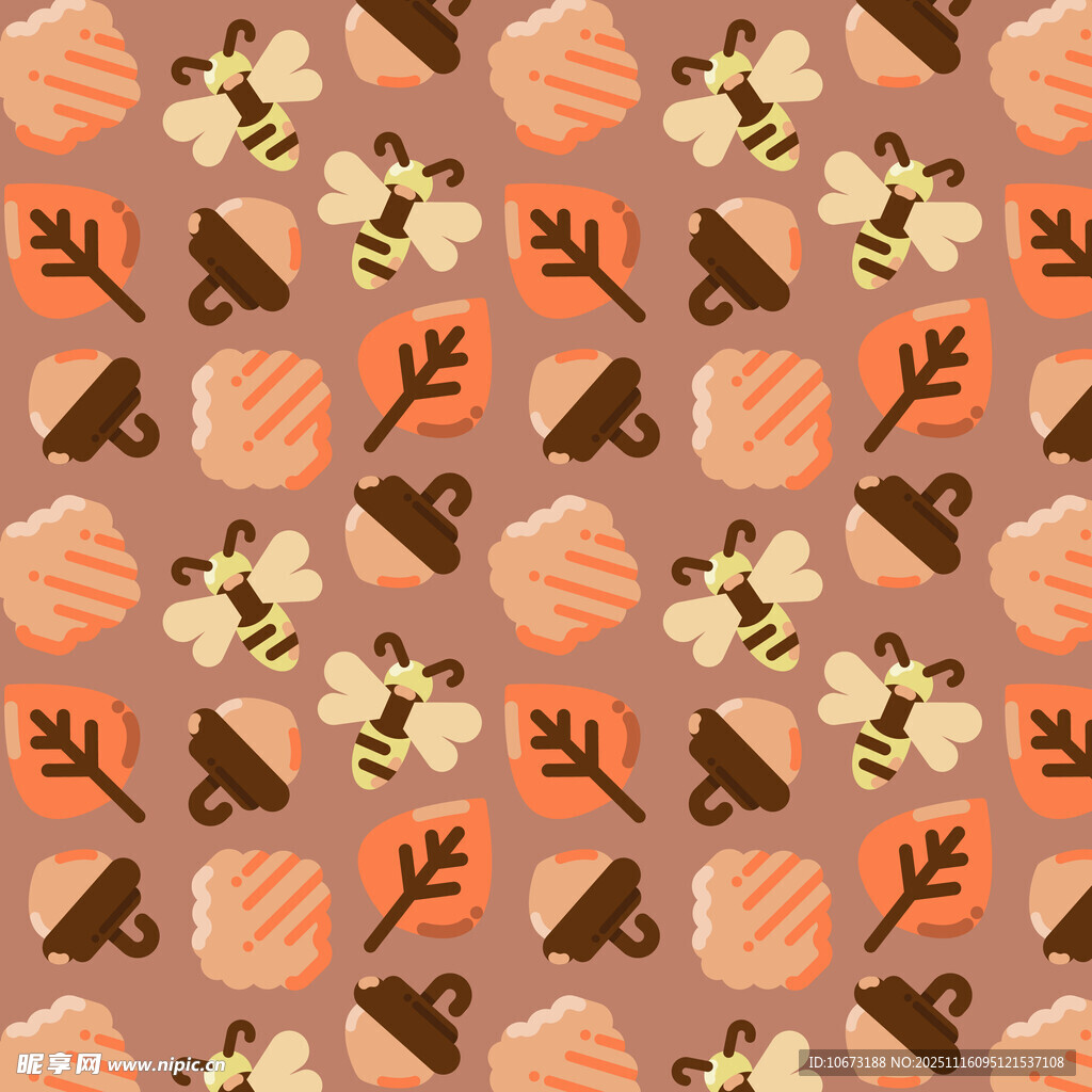 秋季元素无缝图案背景