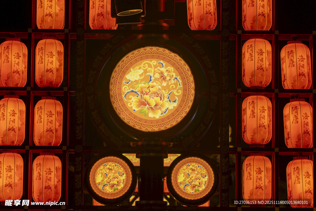 中式古典灯笼装饰景观