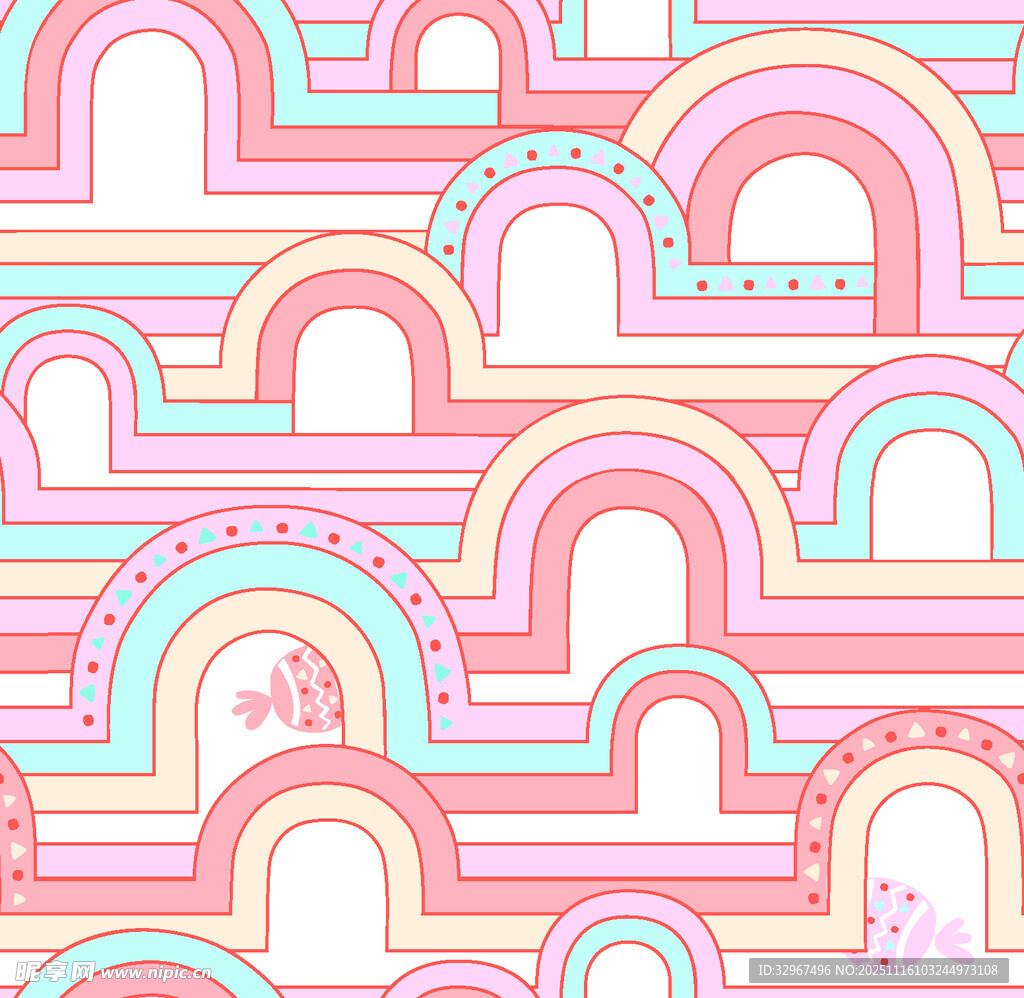 彩虹 拱形 图案 