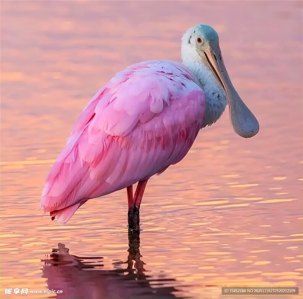 粉色琵鹭