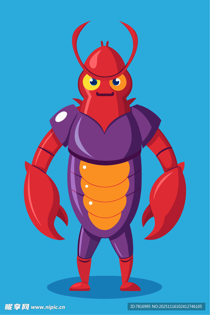 红色螃蟹外形的卡通怪物