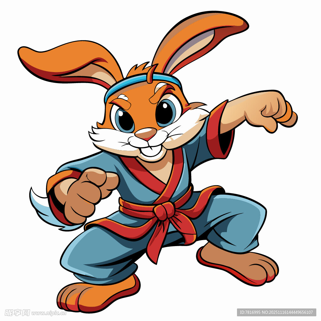 功夫兔子摆战斗姿势