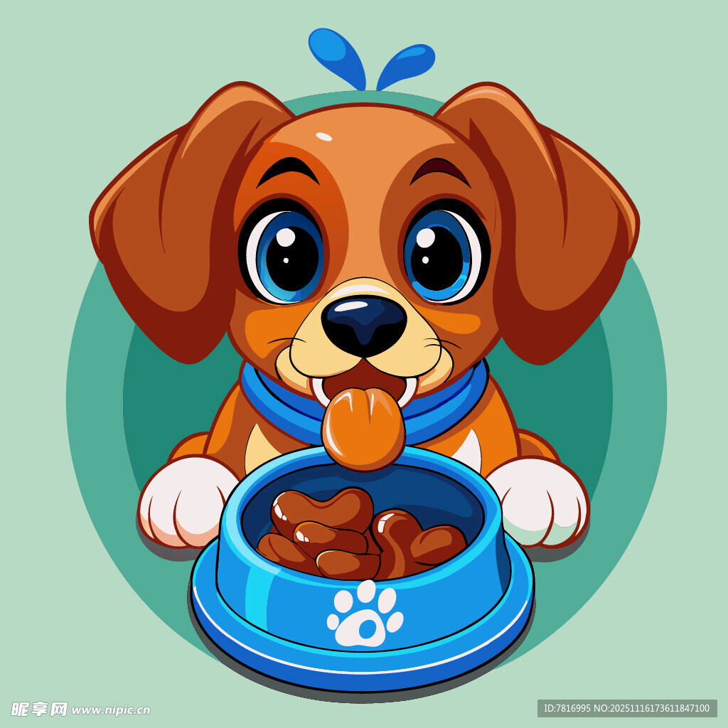 可爱小狗享用美味食物