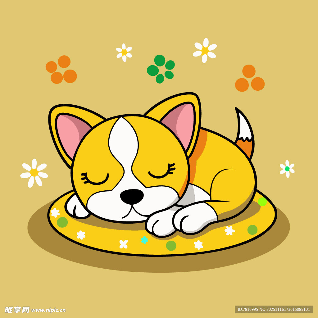 熟睡的可爱小柯基