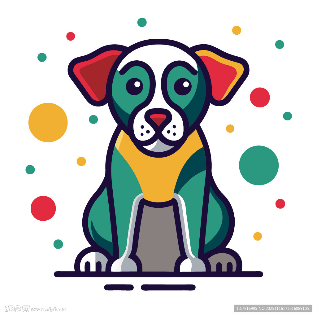 可爱卡通小狗插画