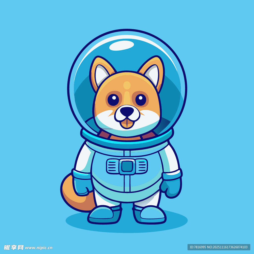 宇航服小狗萌趣太空形象