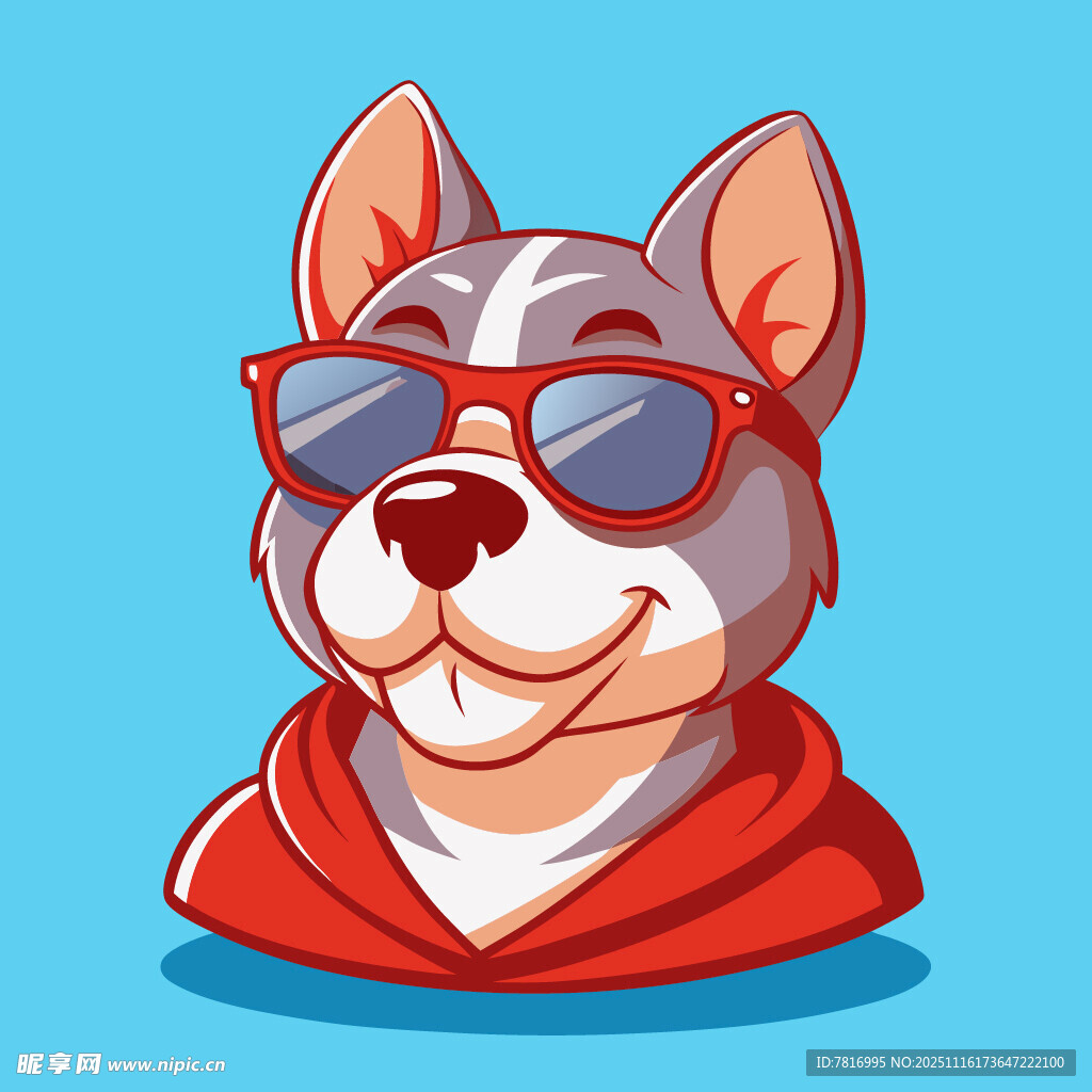 戴墨镜披风的酷炫狗狗