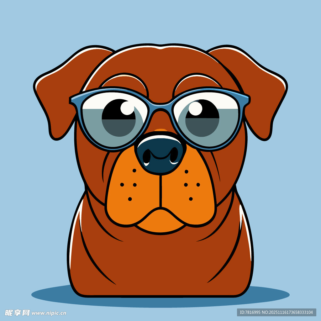 戴眼镜的可爱狗狗头像