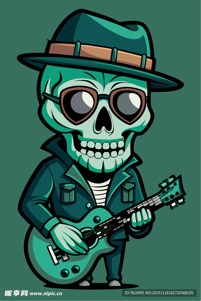 骷髅乐手弹吉他