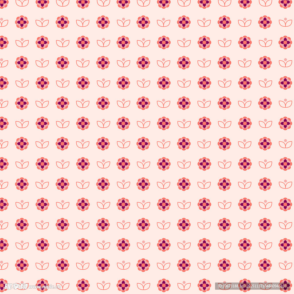 粉色花朵几何图案背景
