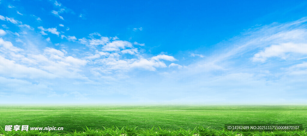 蓝天白云绿草地
