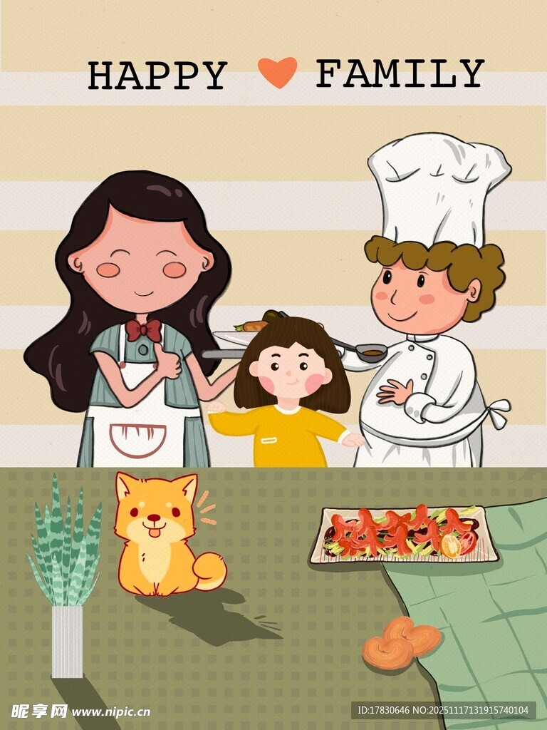 欢乐家庭厨房温馨时刻