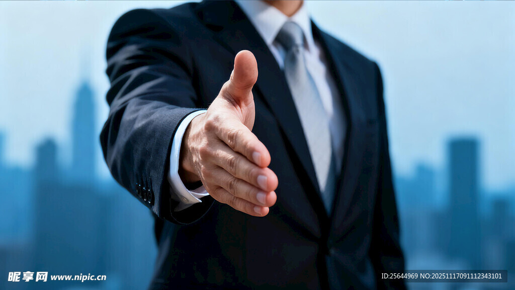 商务人士友好伸手示意