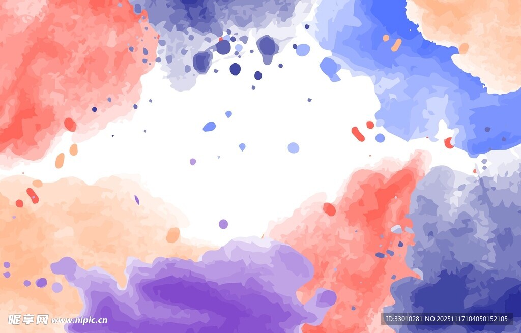 多彩水彩泼墨背景图案