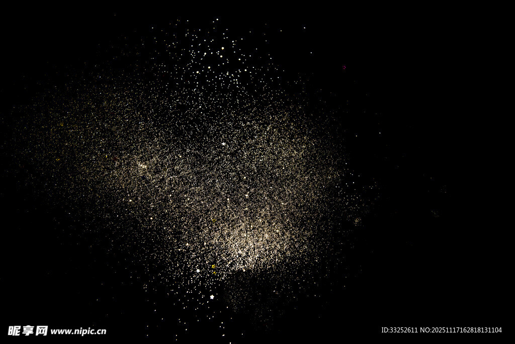 金色粉末爆炸特效画面