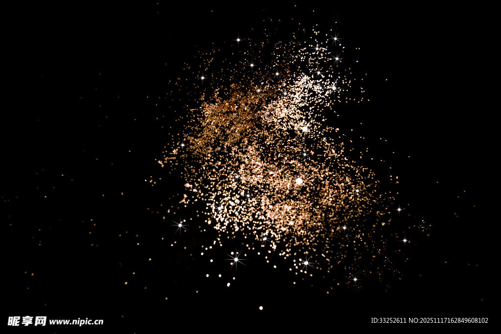 金色粉末爆炸瞬间