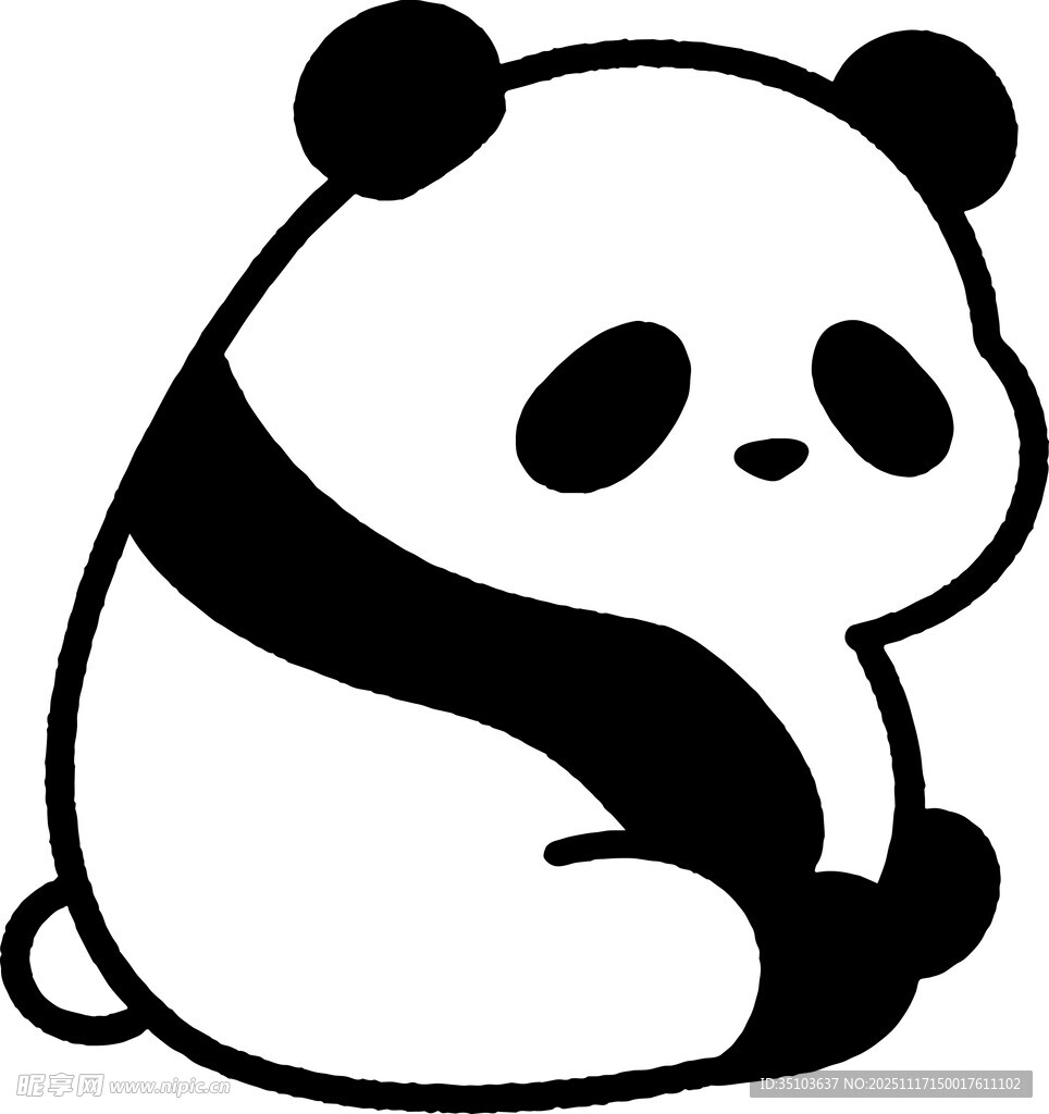 坐着的可爱卡通熊猫