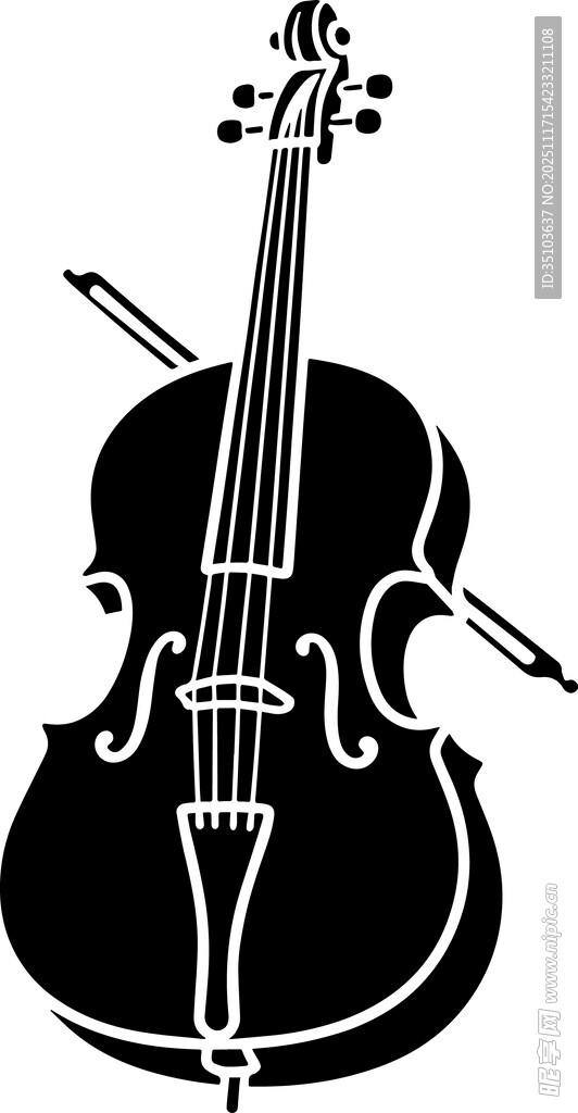 简约风格小提琴图案设计