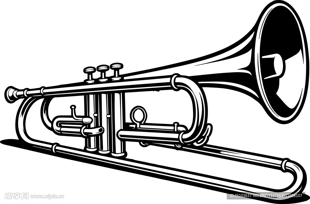 复古风格小号乐器图