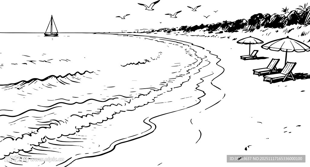 宁静惬意的沙滩