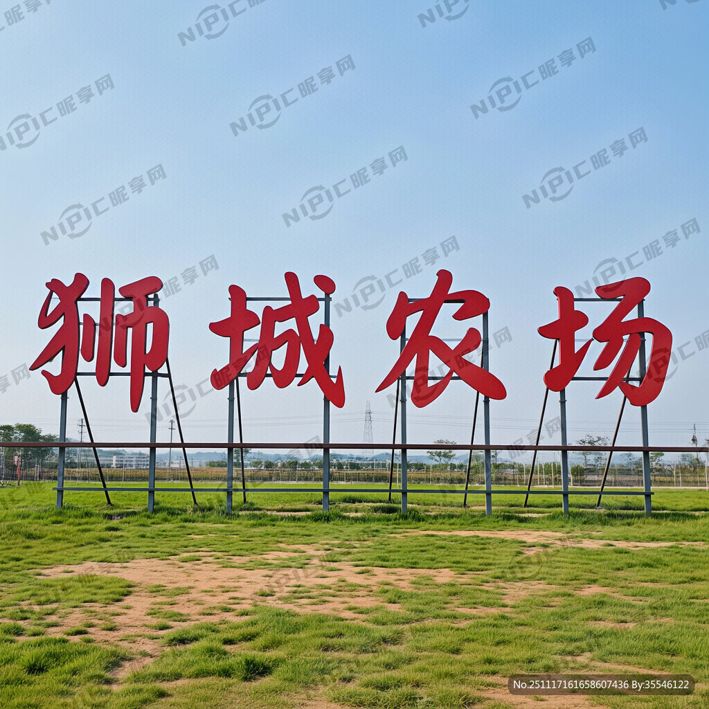 将狮城农场这几个字设计成艺术字