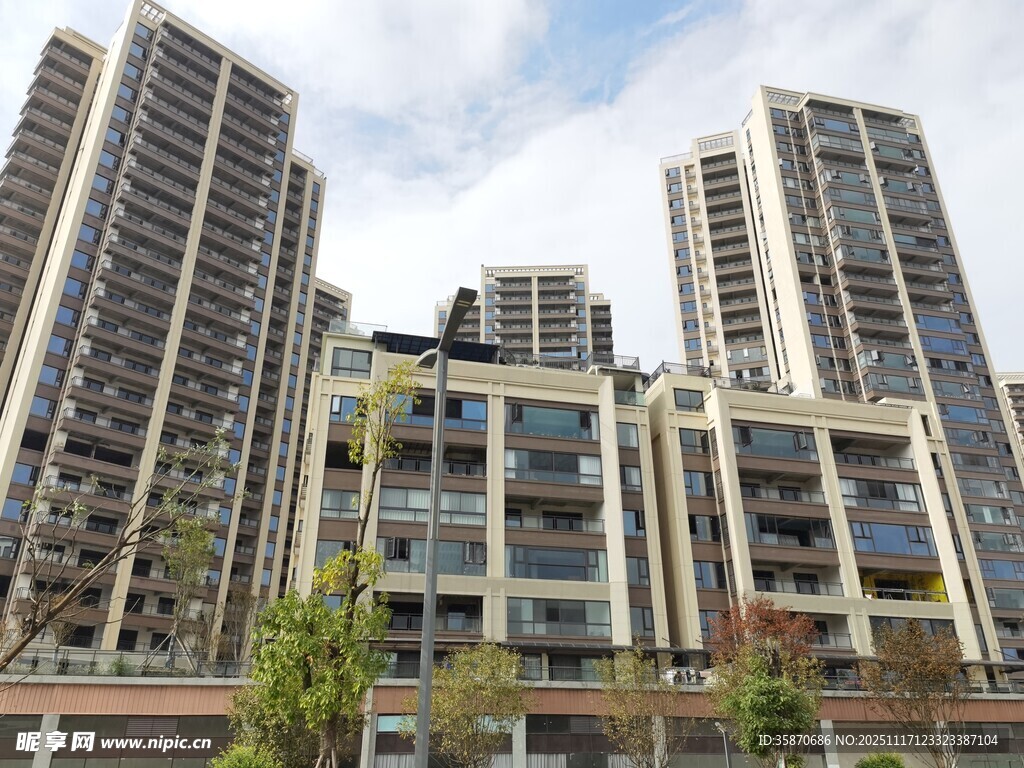现代高层住宅建筑群景观