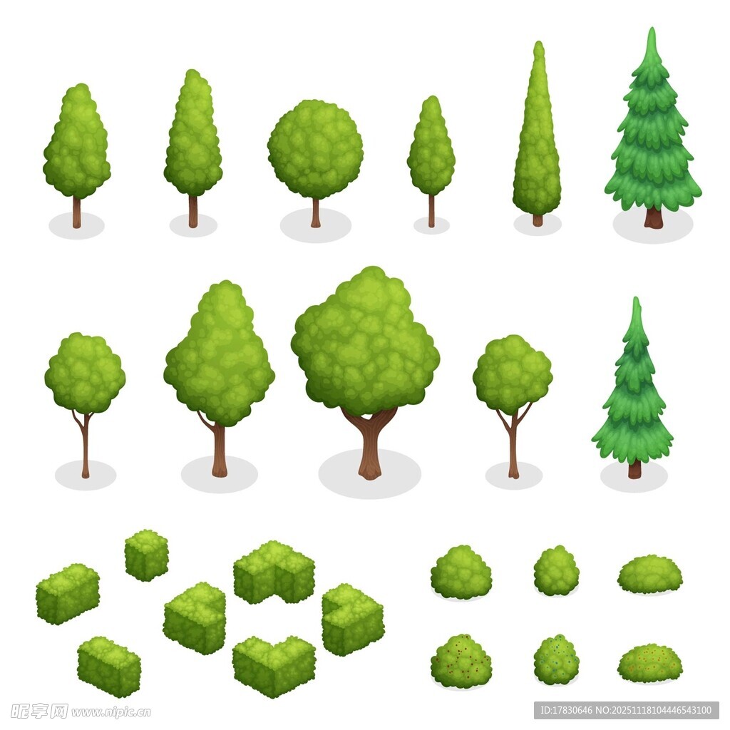多样绿植矢量素材集合