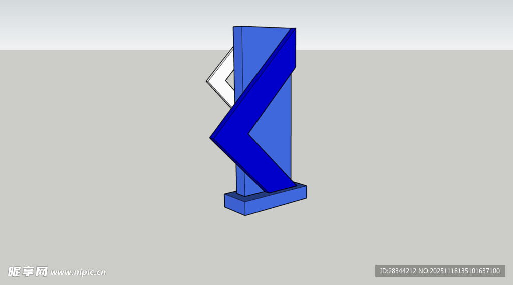 蓝色活动立体引导展示模型