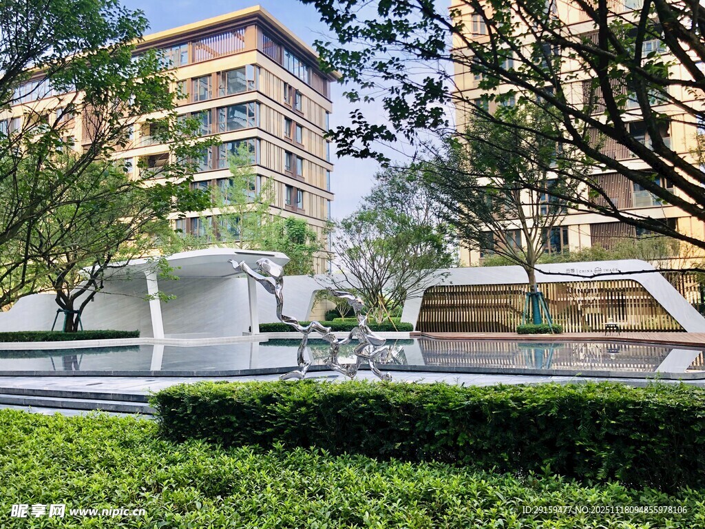 现代小区景观设计一角