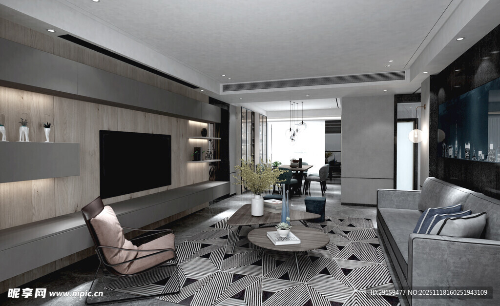 现代简约风客厅室内设计