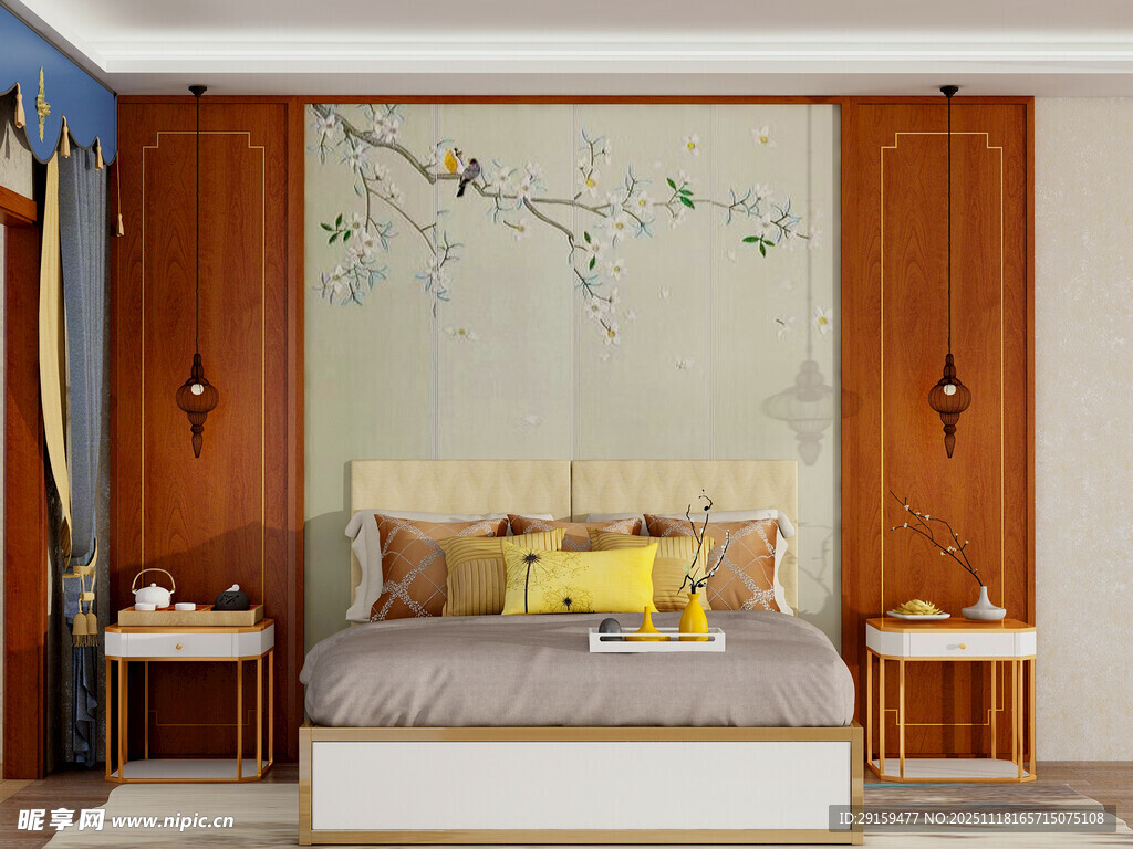 中式风格卧室温馨休憩空间