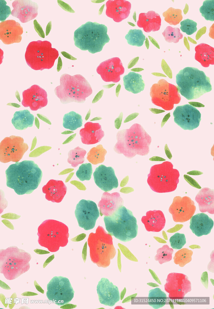 花卉水彩图案背景