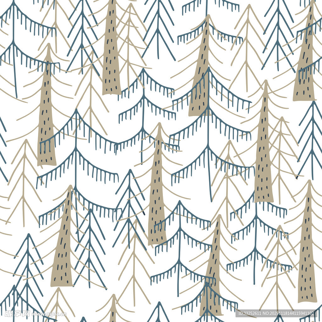 北欧风松树林图案背景