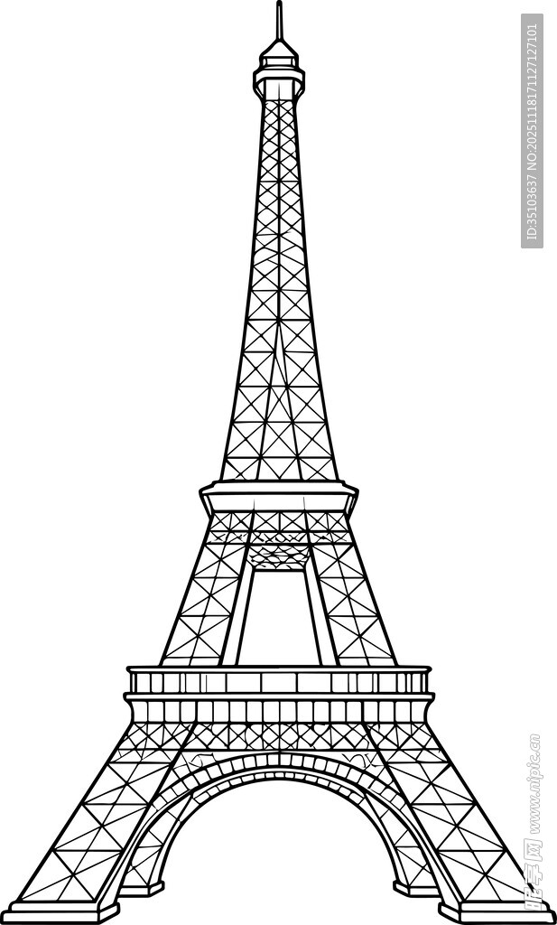 埃菲尔铁塔简笔画