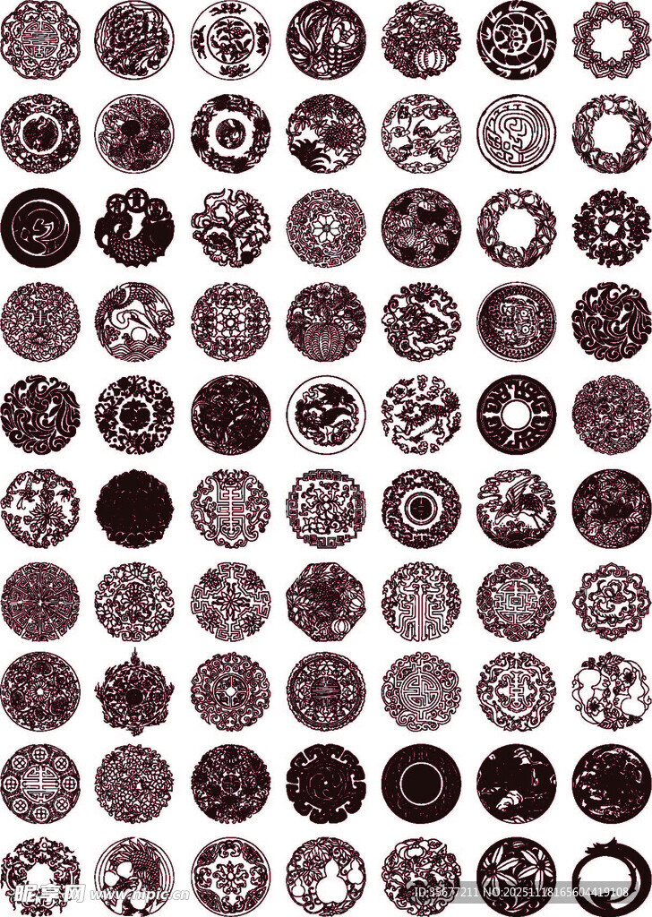 复古圆形图案素材集合