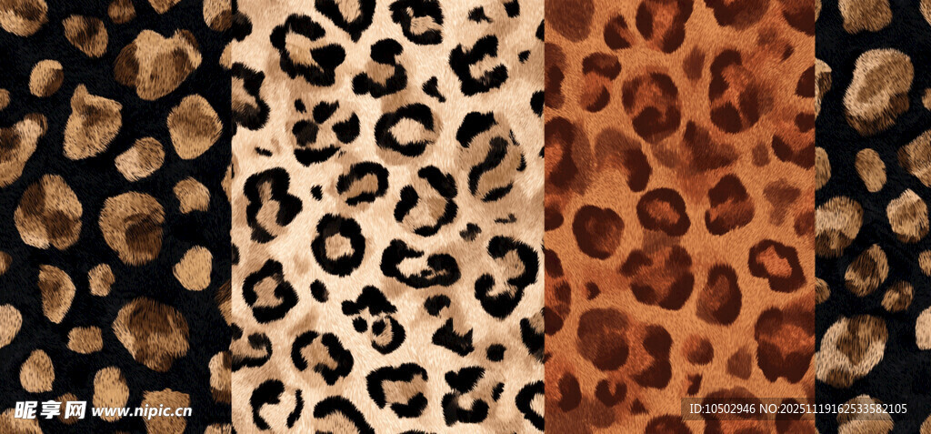 多样豹纹图案纹理展示