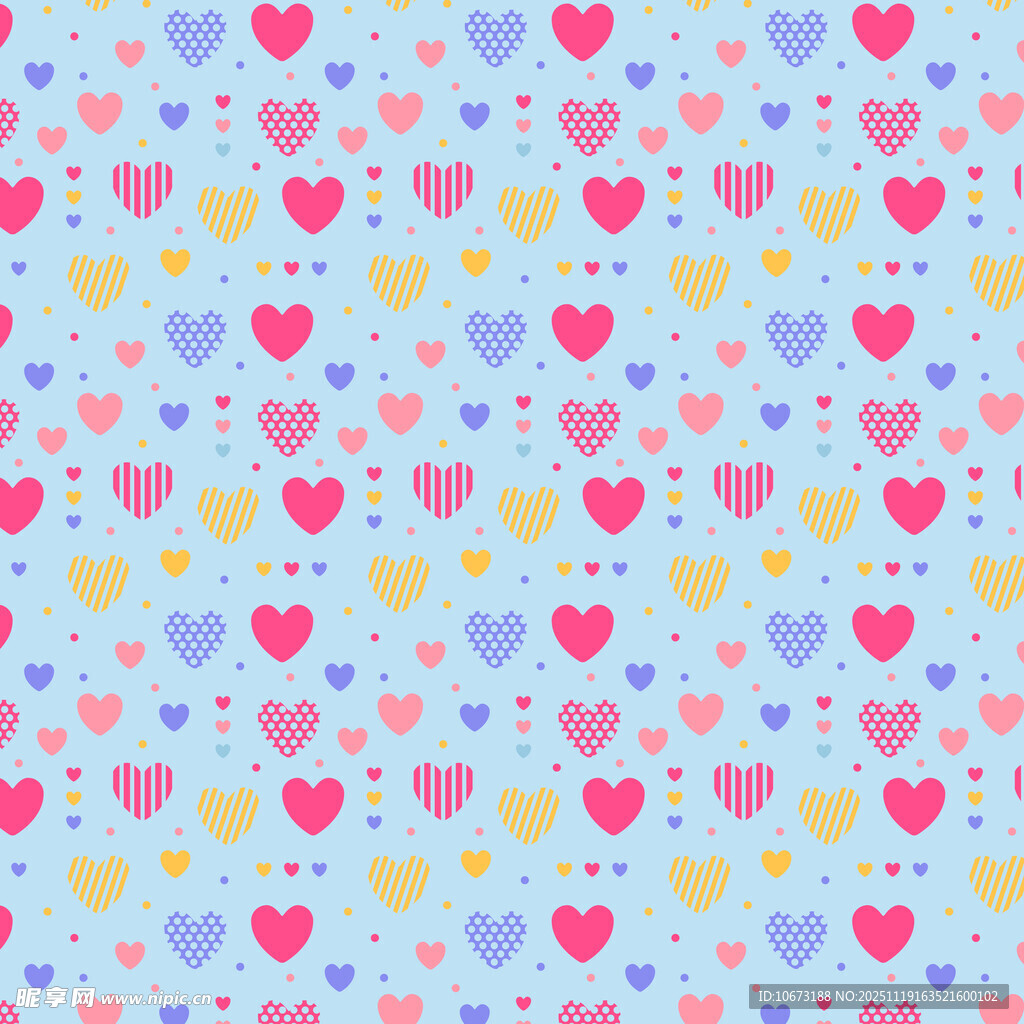 多彩爱心图案背景