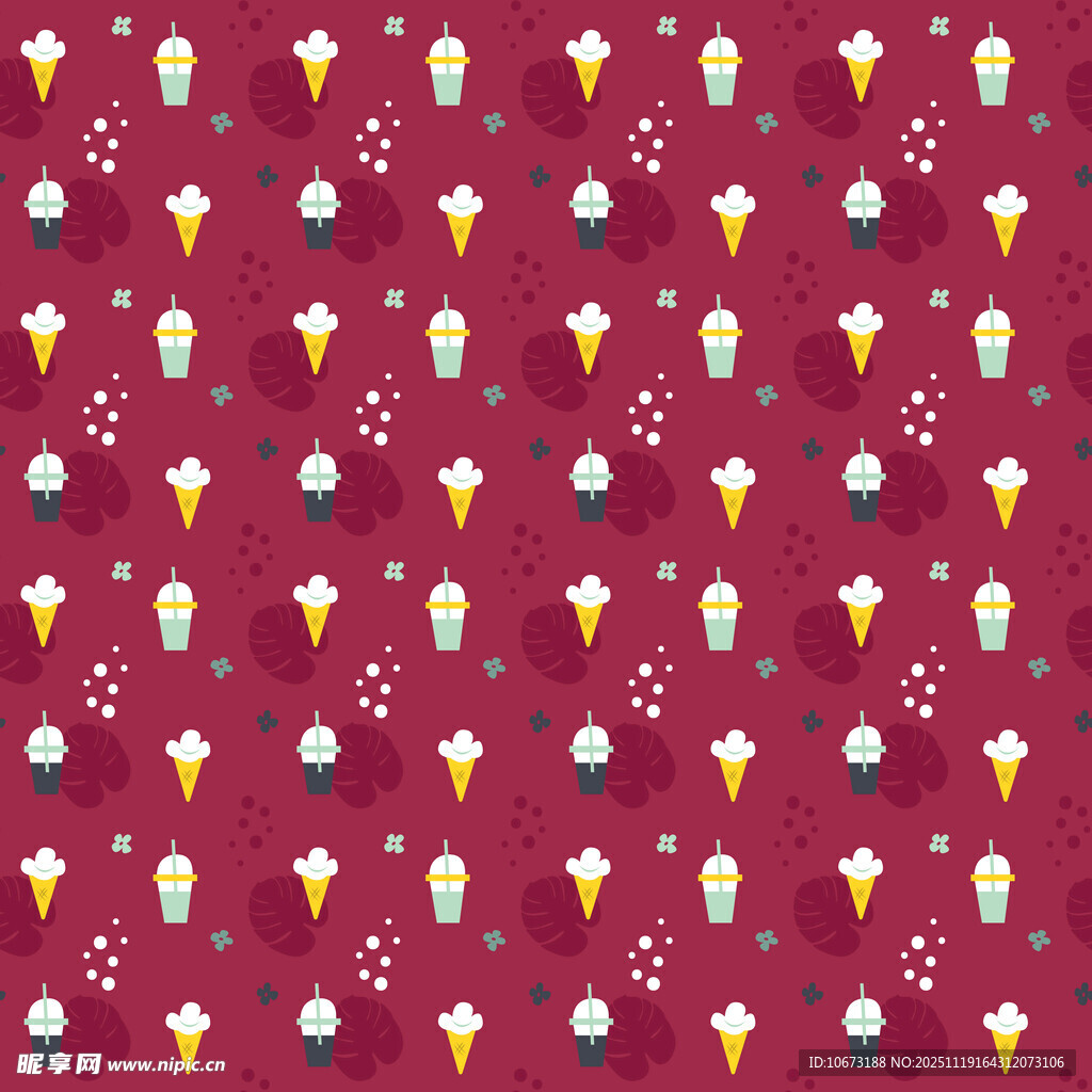 红色背景冰淇淋图案纹理