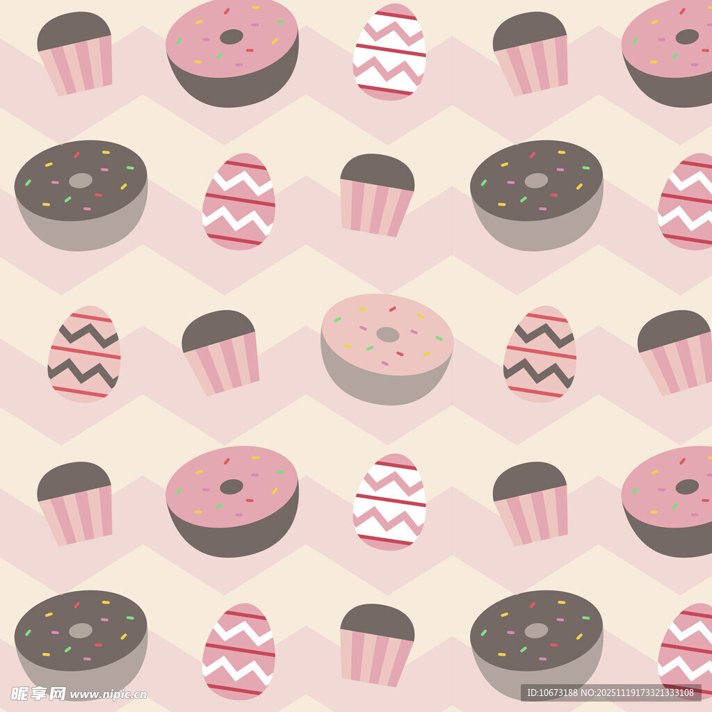 甜美缤纷的糕点图案背景