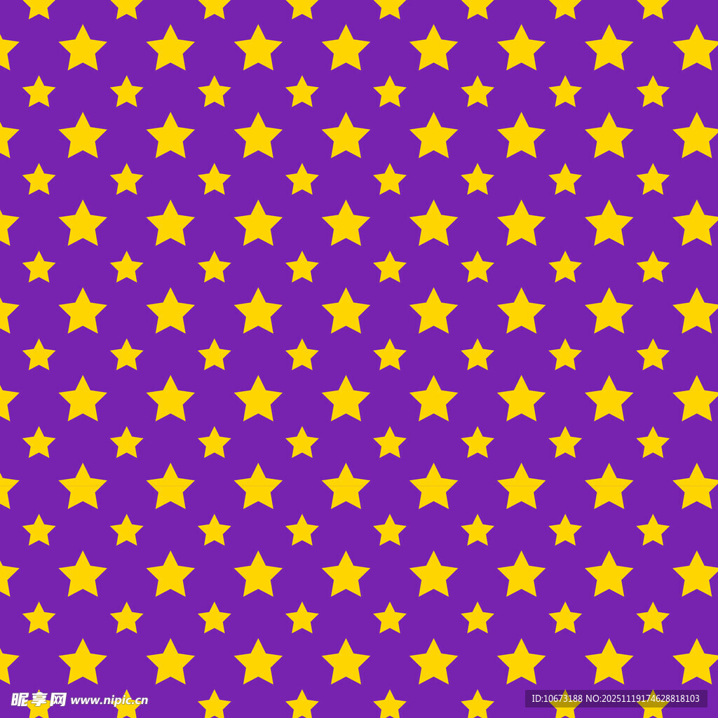 紫色背景上的黄色星星图案