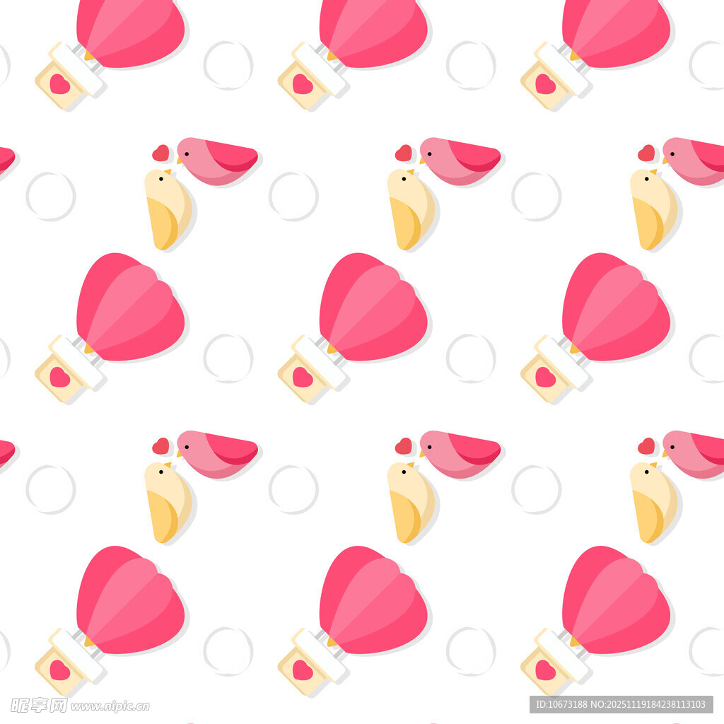粉色心形图案无缝背景图