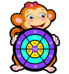 猴子手持飞镖盘 标靶