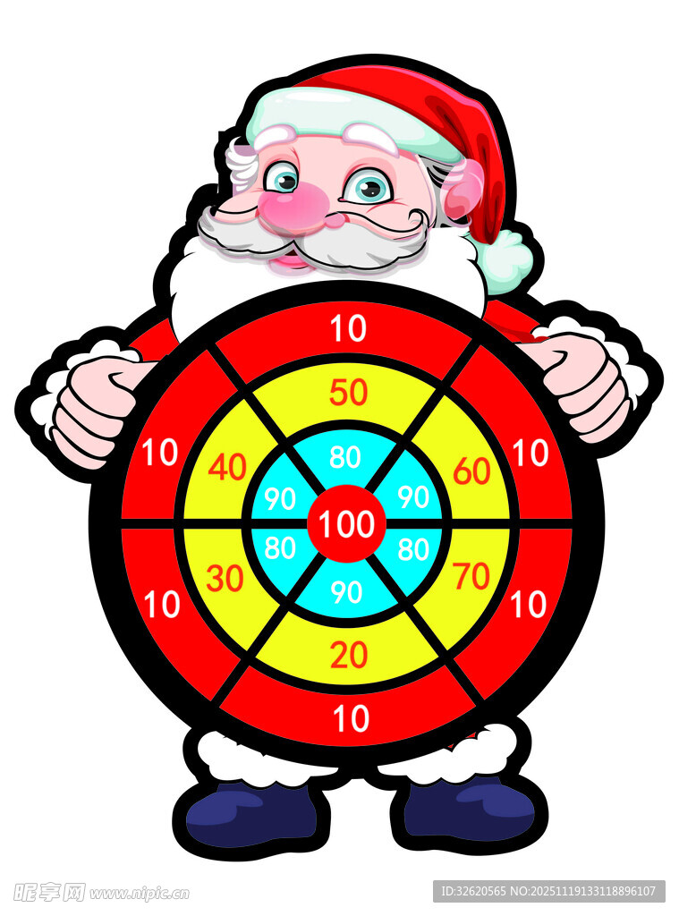 圣诞老人手持幸运转盘