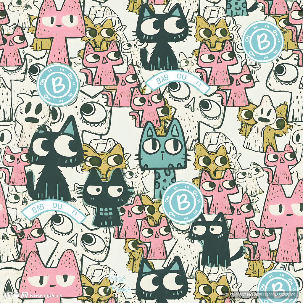 可爱猫咪图案背景