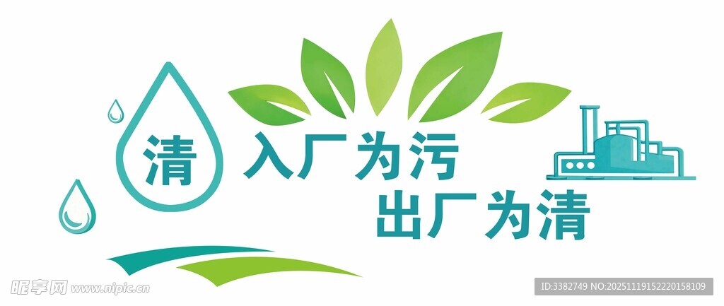 污水处理 环保 标语 水滴 工