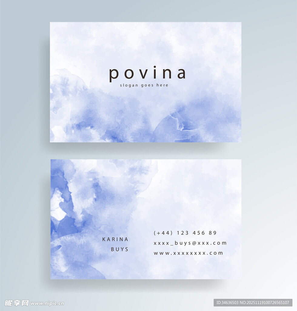 水彩名片