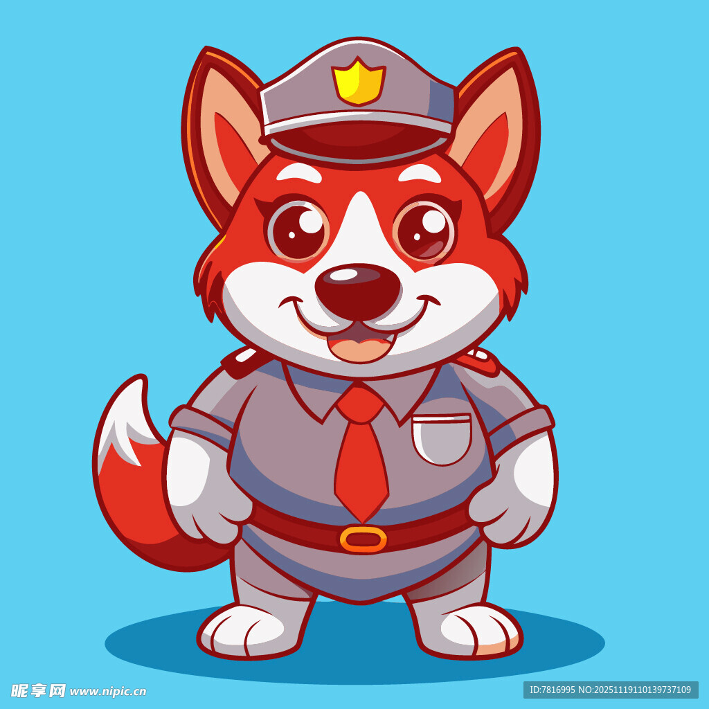 可爱警犬卡通形象