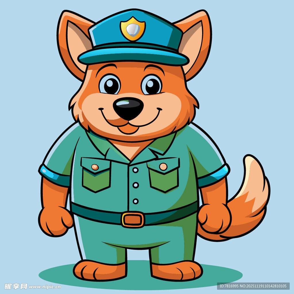 警犬形象卡通插画