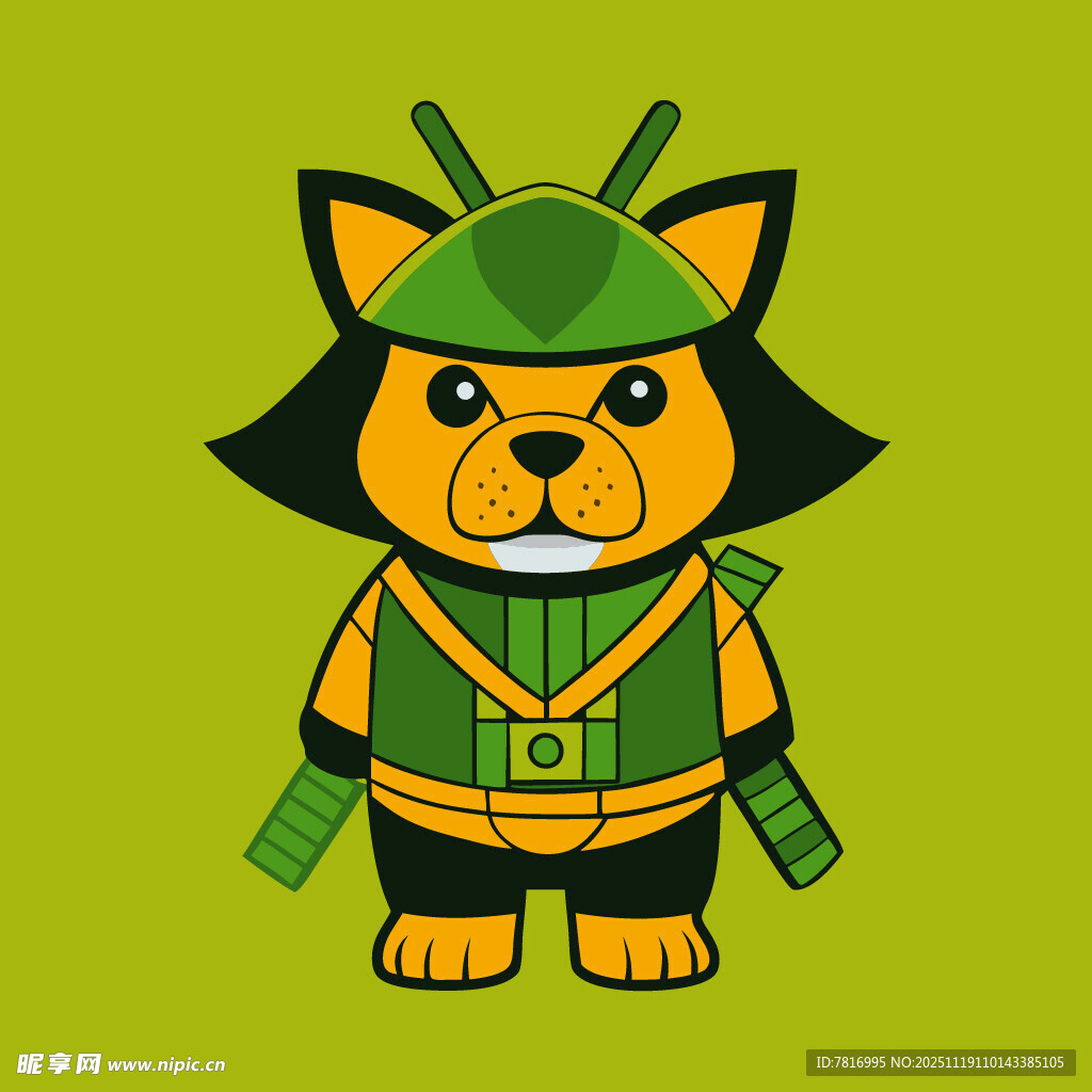 卡通忍者狗狗形象设计