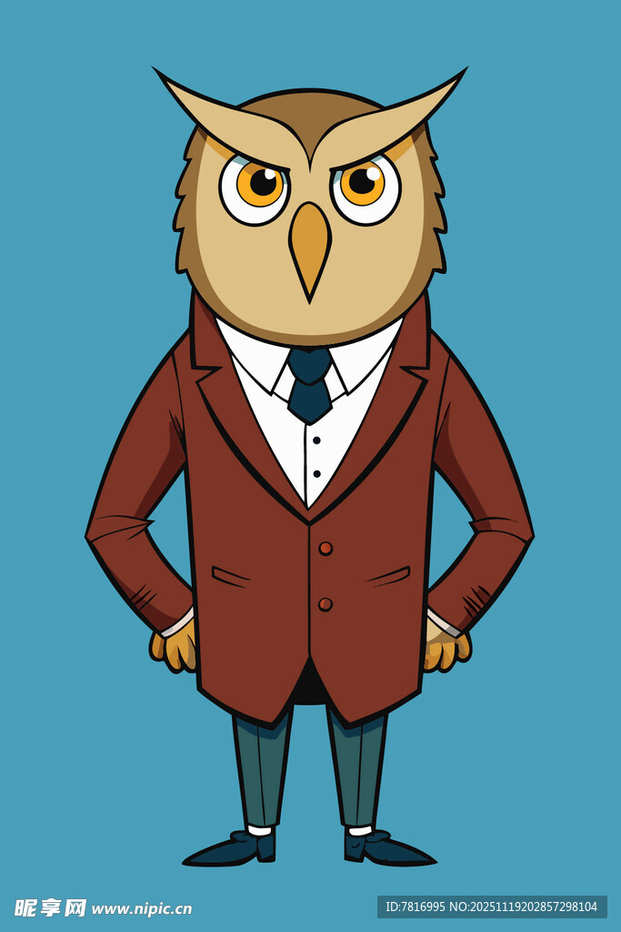 穿西装的猫头鹰